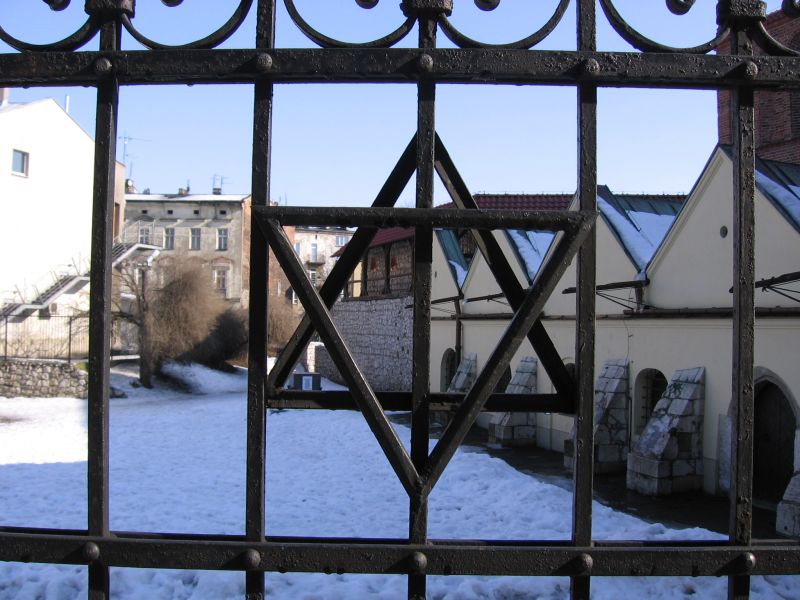 der Blick auf die Alte Synagoge in Krakau